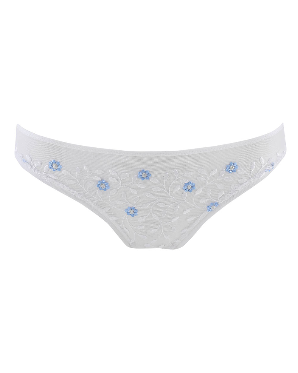 Aubade Slip Fleur de Cristal Weiß-Blau - Detailansicht