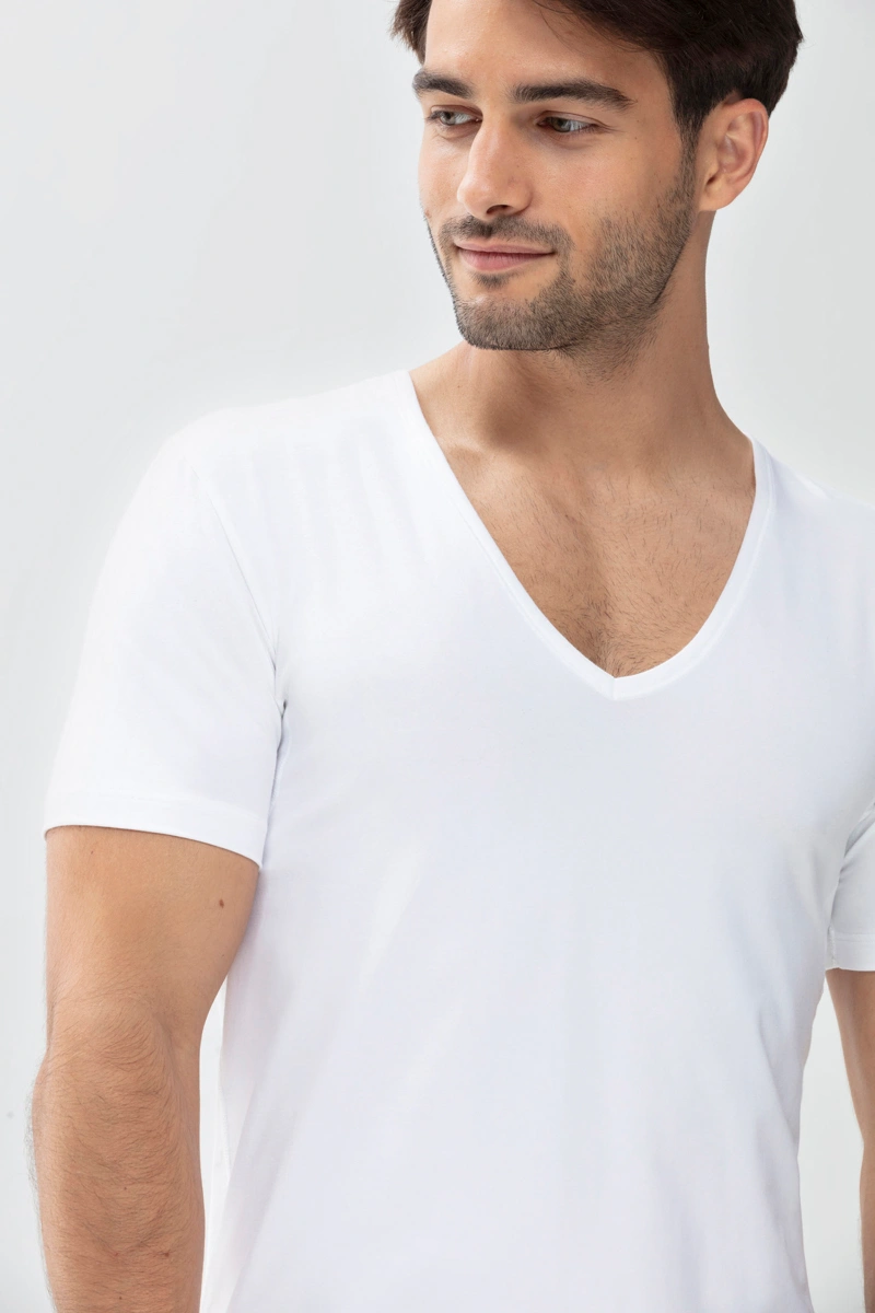 Drunterhemd - V-Neck Serie Dry Cotton Functional- Mey - Weiß