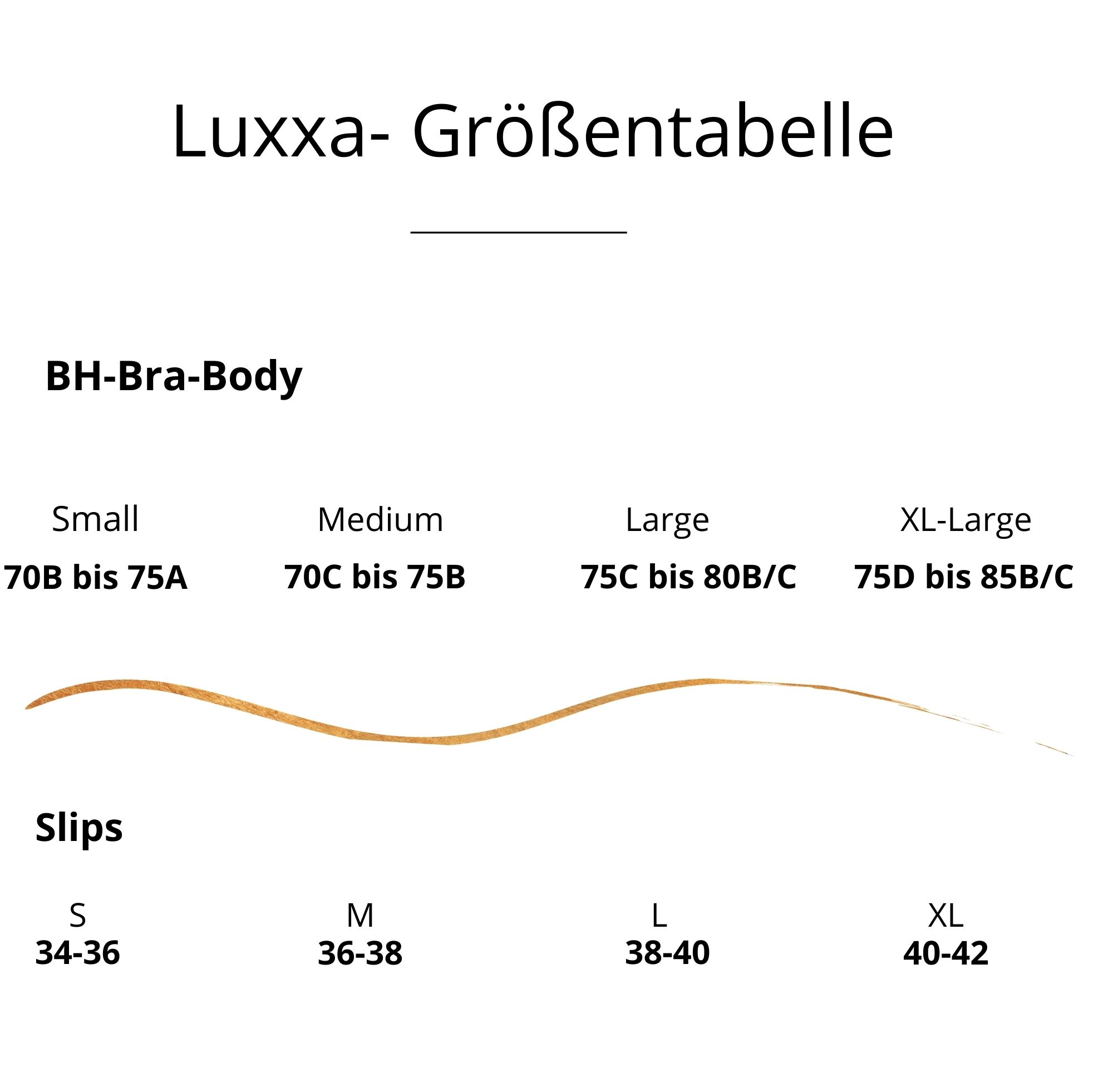 Luxxa Größentabelle