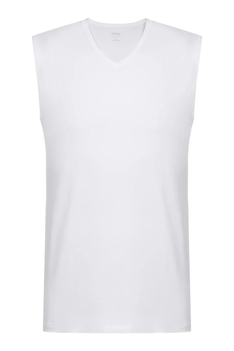 Tank Top Serie Dry Cotton - V Ausschnitt - Mey - Weiß