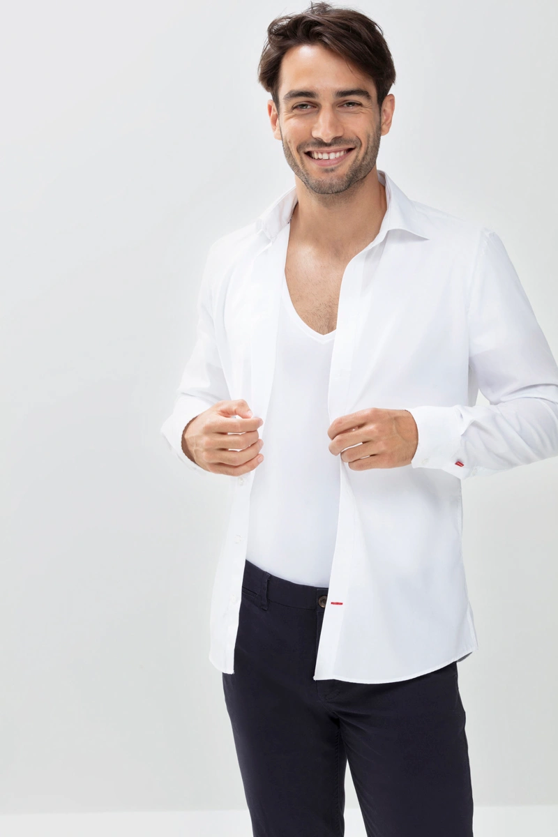 Drunterhemd - V-Neck Serie Dry Cotton Functional- Mey - Weiß