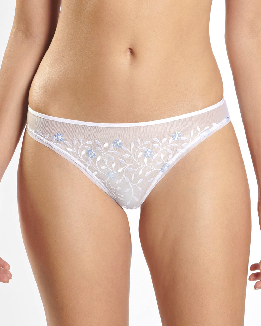 Aubade Slip Fleur de Cristal Weiß-Blau